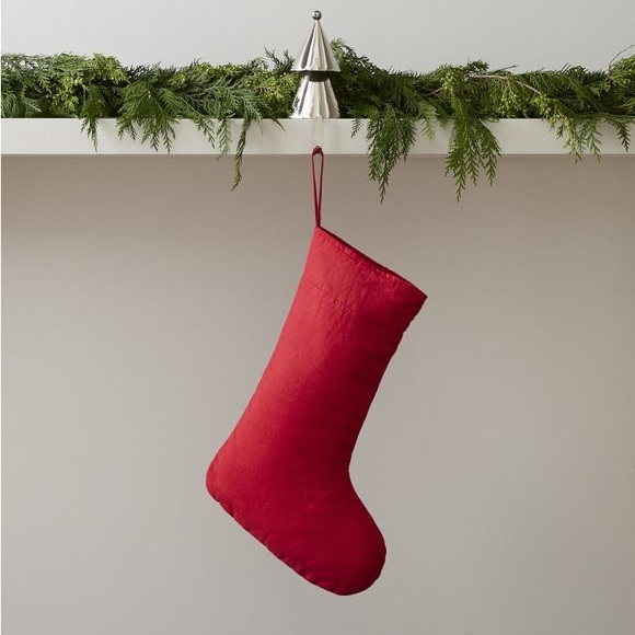 West Elm Pottery Barn Neutral Linen Stockings NWT - Picture 3 of 7